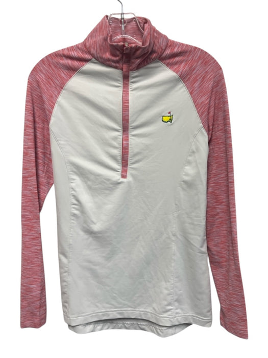 Magnolia Lane Size Small White & Pink Polyester Blend Half Zip Athletic Top White & Pink / Small