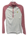 Magnolia Lane Size Small White & Pink Polyester Blend Half Zip Athletic Top White & Pink / Small