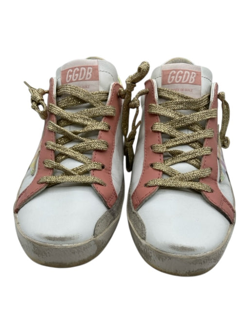 Golden Goose Shoe Size 37 Pink, White, Multi Leather Upper Plaid Star Sneakers Pink, White, Multi / 37