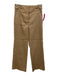 Veronica Beard Size 0 Khaki Beige Linen Blend Button Detail Trouser Pants Khaki Beige / 0