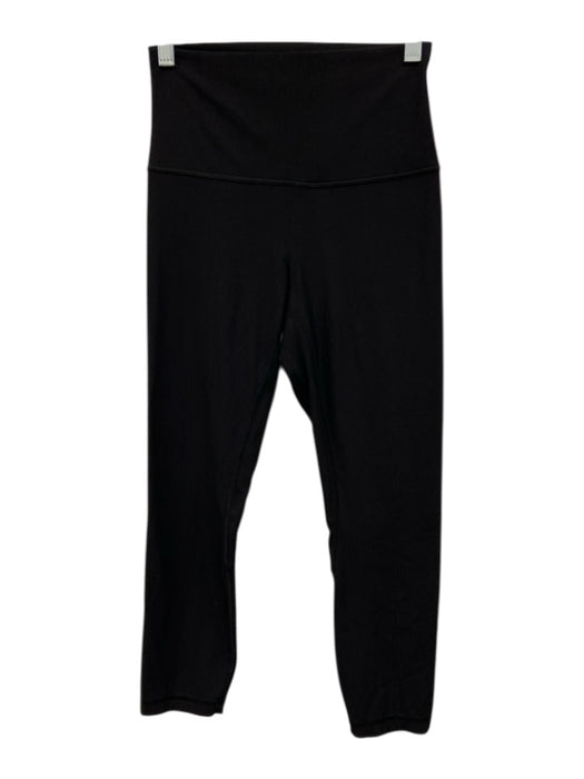 Lululemon Size 4 Black Missing Fabric Tag Elastic Waistband Ribbed Leggings Black / 4