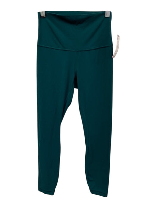 Lululemon Size 4 Teal Green Missing Fabric Tag Elastic Waistband Ribbed Leggings Teal Green / 4