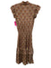 Perry Walker Size 1 Beige & Multi Silk Blend Paisley Print V Neck Dress Beige & Multi / 1