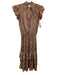 Perry Walker Size 1 Beige & Multi Silk Blend Paisley Print V Neck Dress Beige & Multi / 1