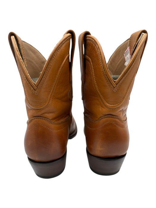 Tecovas Shoe Size 6.5 Cognac Brown Leather Upper Pull Tabs Cowboy Ankle Boots Cognac Brown / 6.5