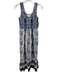 Tuckernuck Size XS Blue & Cream Cotton Sleeveless Floral Print Midi Dress Blue & Cream / XS