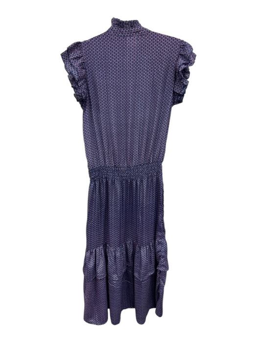 Perry Walker Collective Size 1/S Blue, Pink, Red Silk & Polyester Midi Dress Blue, Pink, Red / 1/S