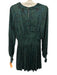 Omika Size S Green, Black, Blue Modal Long Sleeve Floral Print V Neck Mini Dress Green, Black, Blue / S