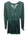 Omika Size S Green, Black, Blue Modal Long Sleeve Floral Print V Neck Mini Dress Green, Black, Blue / S