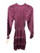 Current Air Size XS Purple Polyester Micropleat Crinkle Long Sleeve V Neck Dress Purple / XS