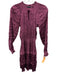 Current Air Size XS Purple Polyester Micropleat Crinkle Long Sleeve V Neck Dress Purple / XS