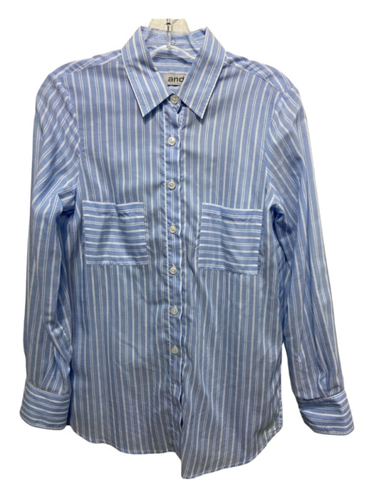 and Camicie Size 42 Light blue & white Tencel Long Sleeve Striped Pockets Top Light blue & white / 42