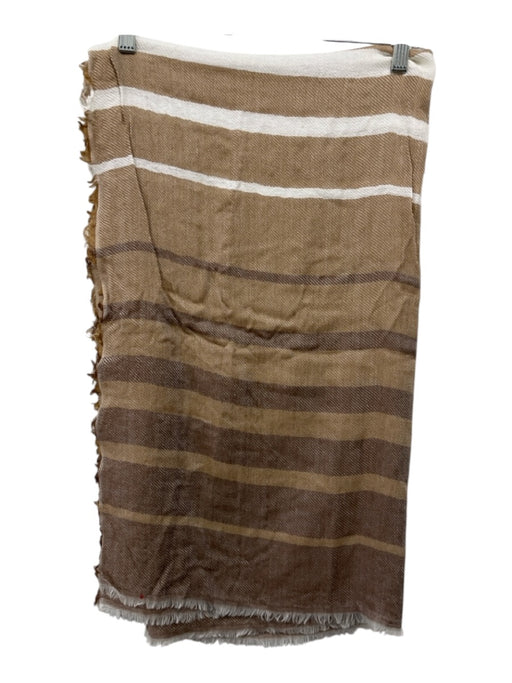 Weekend Max Mara Size Large Cream, Tan & Brown No Fabric Tag Striped Skirt Cream, Tan & Brown / Large