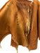 No Brand Size Small Brown & Tan Leather Reversable Horn Toggle Cut Out Jacket Brown & Tan / Small