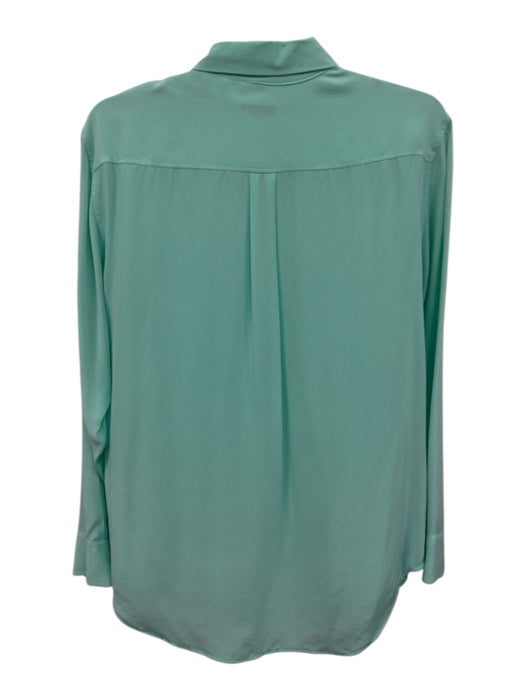 Equipment Femme Size S Aqua Green Silk Long Sleeve Button Up Breast Pockets Top Aqua Green / S