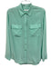 Equipment Femme Size S Aqua Green Silk Long Sleeve Button Up Breast Pockets Top Aqua Green / S