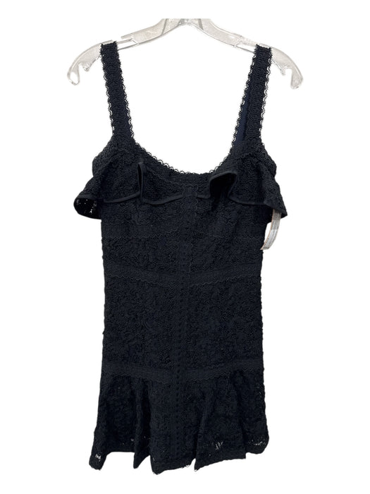 Alexis Size Medium Black Nylon Sleeveless Lace Ruffle Scallop Dress Black / Medium