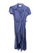 Cinq a Sept Size 2 Periwinkle Blue Cap Sleeve Ruffles Faux Wrap Midi Dress Periwinkle Blue / 2