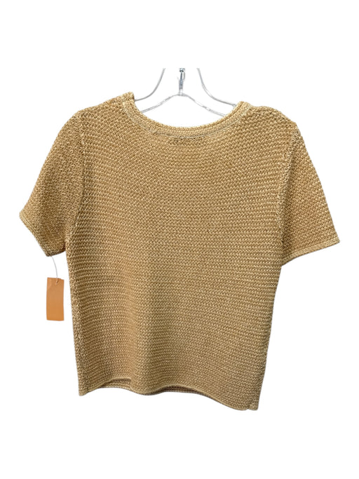 Mango Size Medium Yellow & Orange Short Sleeve Knit Top Yellow & Orange / Medium