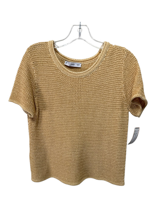 Mango Size Medium Yellow & Orange Short Sleeve Knit Top Yellow & Orange / Medium