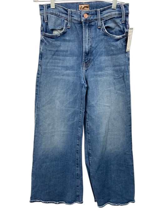 Mother Size 26 Medium Wash Cotton Denim High Rise Faded Wide Leg Jeans Medium Wash / 26