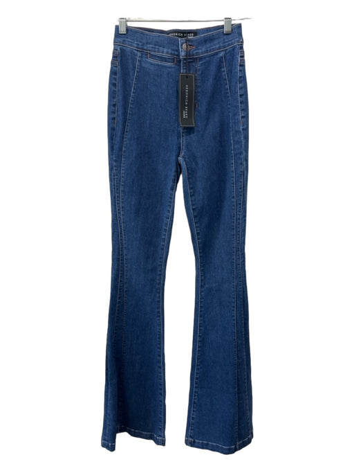 Veronica Beard Jeans Size 24 Medium Wash Cotton Denim Straight Cut Flare Jeans Medium Wash / 24