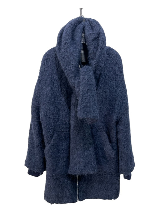 Marc By Marc Jacobs Size XS/S Navy Blue Wool & Alpaca Fuzzy Zip Front Jacket Navy Blue / XS/S