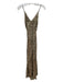 Jonathan Simkhai Size XS/S Beige & Brown Cupro Spaghetti Strap Snake Print Dress Beige & Brown / XS/S