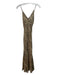 Jonathan Simkhai Size XS/S Beige & Brown Cupro Spaghetti Strap Snake Print Dress Beige & Brown / XS/S