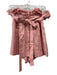Alexis Size L Pink Linen Pleated Paper Bag Waist Hook & Zip Fly Pocketed Shorts Pink / L