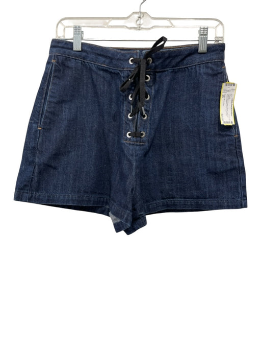 Rag & Bone Jean Size 29 Dark Wash Cotton Denim Lace Up Front Pocketed Shorts Dark Wash / 29