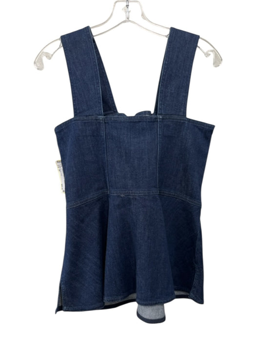See By Chloe Size 40 Dark Wash Cotton Blend Denim Sleeveless Lace Up Front Top Dark Wash / 40