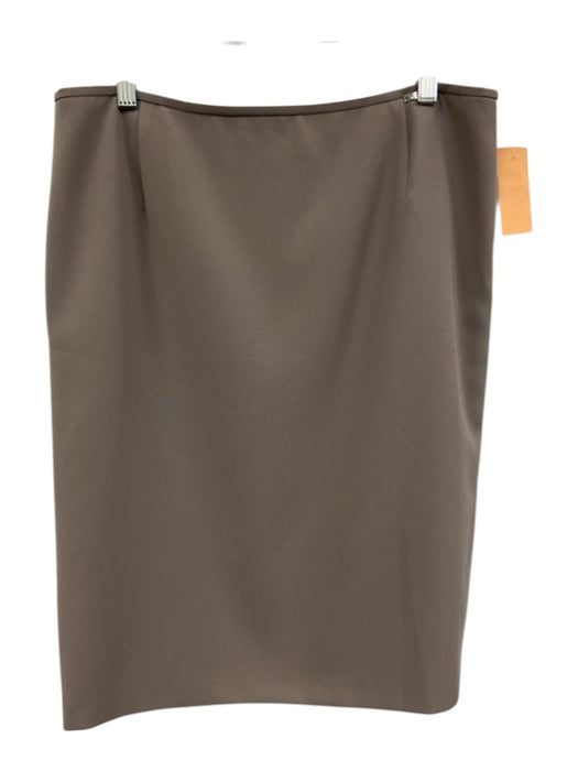 Basler Size 42 /  L Taupe Beige Triacetate Blend Back Zip Pencil Skirt Taupe Beige / 42 /  L