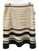 Linda Allard Ellen Tracy Size 16 Cream & Black Silk Stripe A Line Skirt Cream & Black / 16