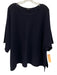 COS Size L Navy Blue Wool Ribbed Knit Split Hem Short Sleeve Sweater Navy Blue / L
