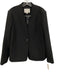 L.K. Bennett Size 14 Black Wool Blend slit pockets Collarless Jacket Black / 14