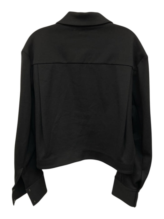 COS Size L Black Cotton Blend Collar snap cuffs Full Zip Jacket Black / L