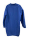 Lafayette 148 Size M Deep Blue Virgin Wool Mock Collar Oversized Button Coat Deep Blue / M