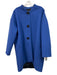 Lafayette 148 Size M Deep Blue Virgin Wool Mock Collar Oversized Button Coat Deep Blue / M