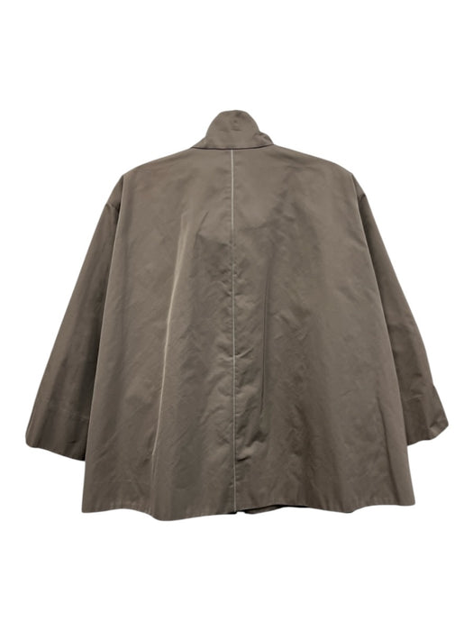 Lafayette 148 Size M Taupe Gray Polyester Bell Sleeve Bomber Zip Up Jacket Taupe Gray / M