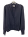 COS Size L Navy Blue Wool Blend V Neck Ribbed Button Up Cardigan Navy Blue / L