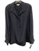 Ann Mashburn Size XL Black Silk Long Sleeve Half Button Collar Top Black / XL