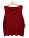 Eileen Fisher Size XL Red Wool Sleeveless Heathered Open Front Sweater Set Red / XL