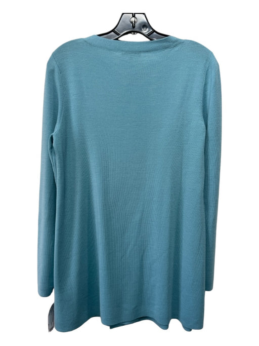 Lafayette 148 Size M Aqua Blue Wool Long Sleeve Knit Top Aqua Blue / M