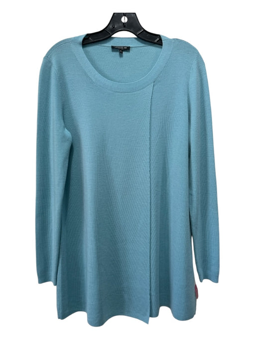 Lafayette 148 Size M Aqua Blue Wool Long Sleeve Knit Top Aqua Blue / M