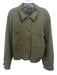 Anthropologie Size XL Olive Green Cotton Button Front Frayed Hem Jacket Olive Green / XL