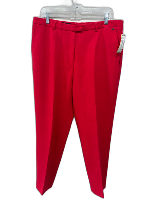 Escada Size 42 Red Virgin Wool Zip & Hook Closure Pockets Trouser Pants Red / 42