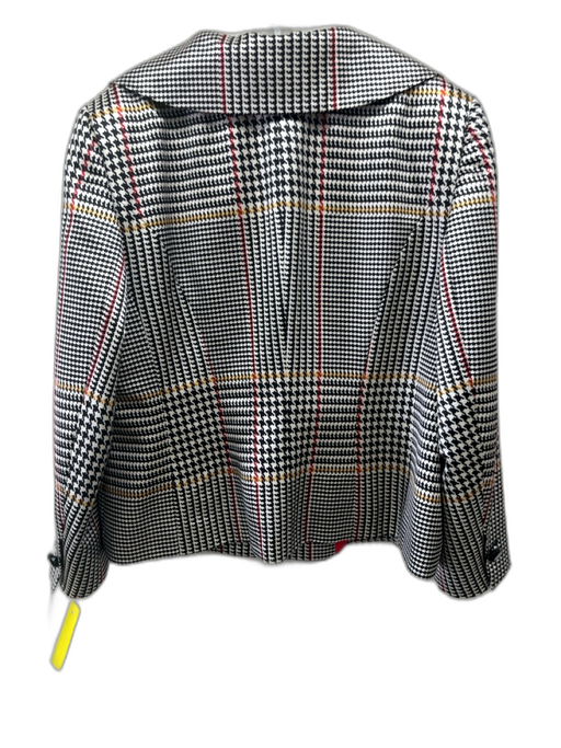 Escada Size 46 Black, White, Multi Wool & Silk Houndstooth Long Sleeve Jacket Black, White, Multi / 46