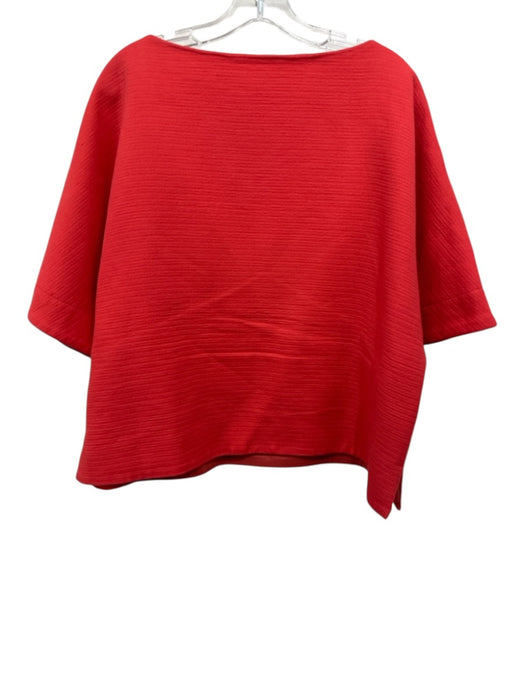 Ann Mashburn Size L Red Cotton & Polyamide Short Sleeve Wide Neck Crop Top Red / L