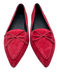 Aerosoles Shoe Size 12 Maroon Red Leather Pointed Toe Slip On Bow Detail Flats Maroon Red / 12